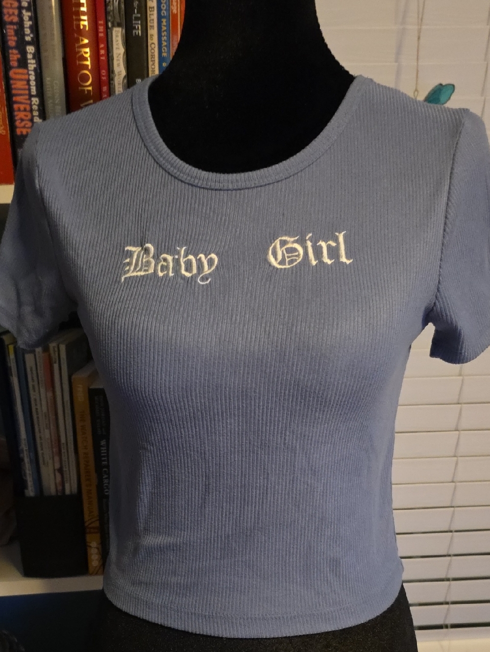 Blue 'Baby Girl' Ribbed Tee
